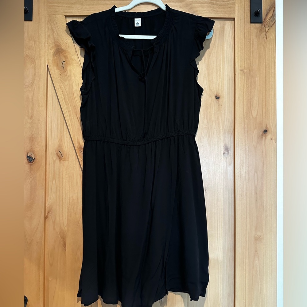 Waist-Defined Ruffle-Trim Mini Dress
